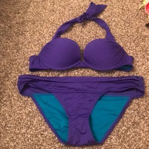 Victoria’s Secret purple halter swim suite